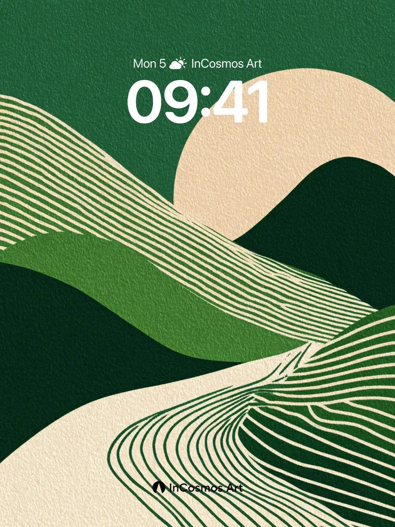 Serenity Wave Wallpaper with Hidden Lines