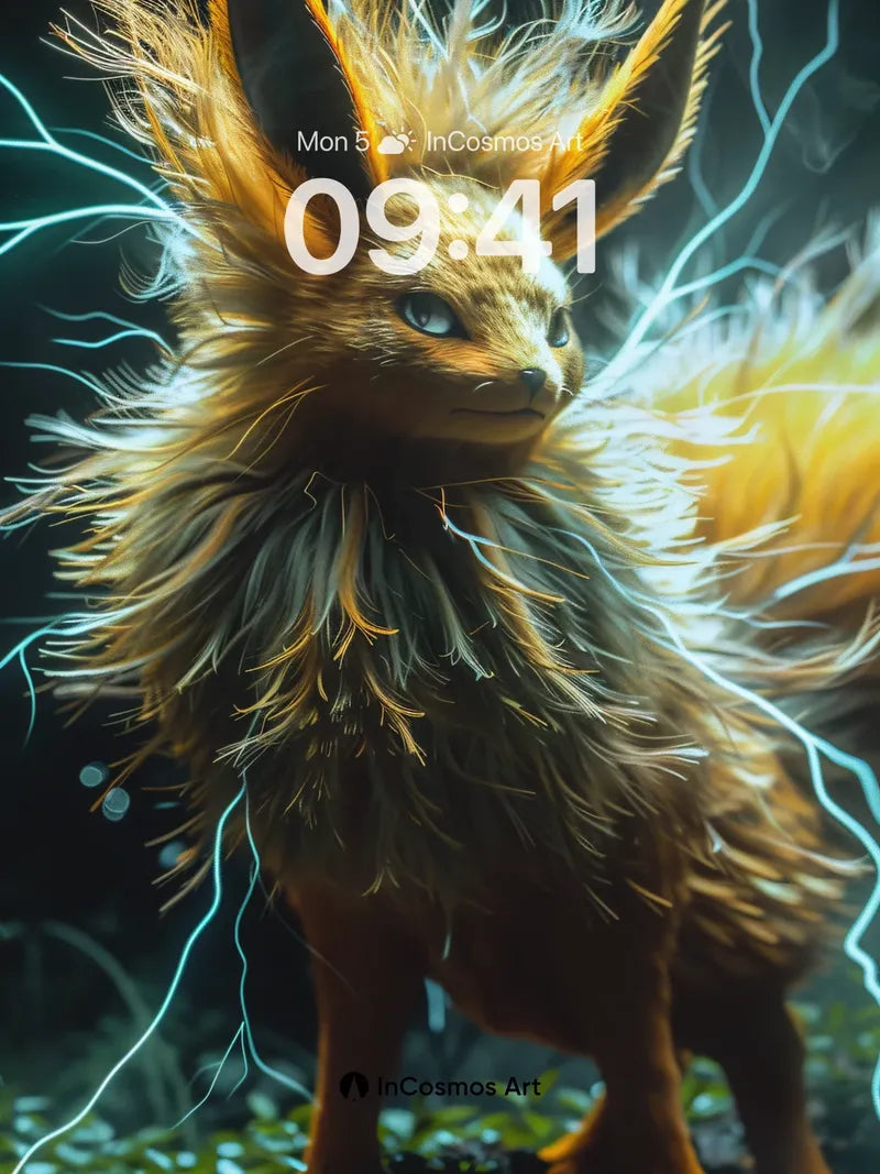 Thunder-Furred Wallpaper with Electric Whispers