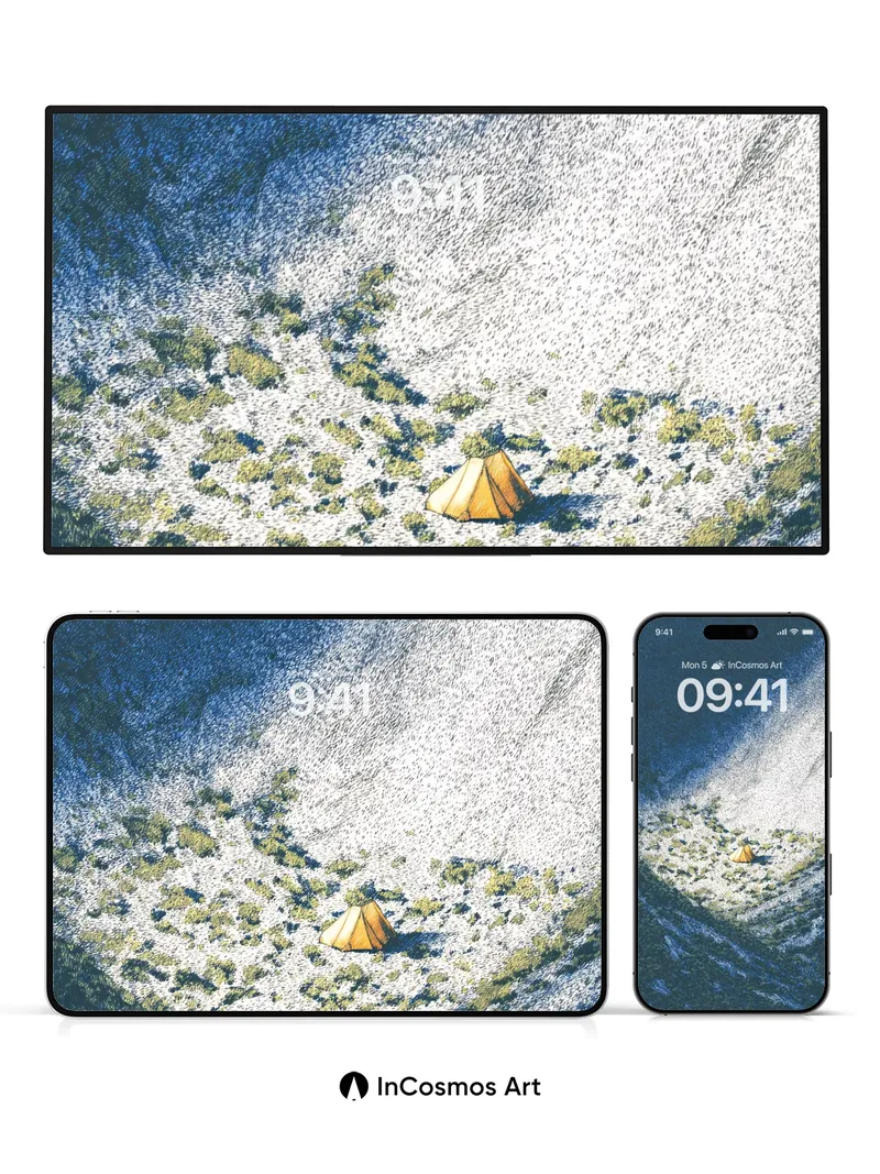 Serenity Ridge Wallpaper with Golden Tent