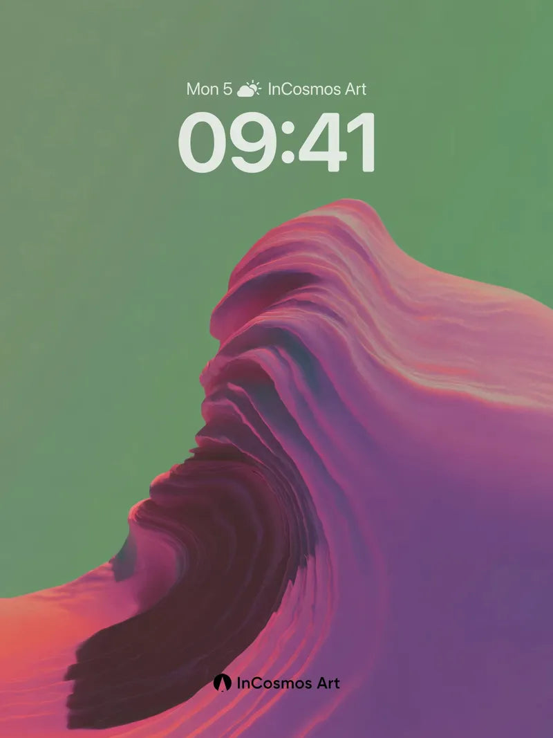 Luminous Wave Wallpaper with Velvet Depths