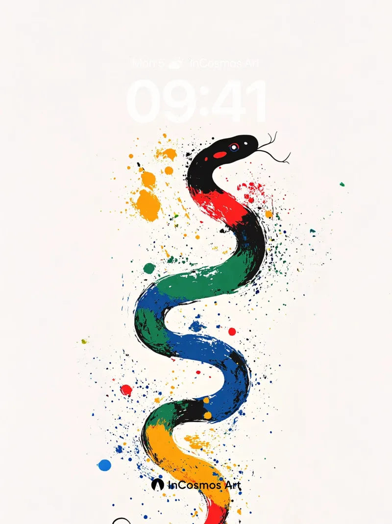 Rainbow Serpent Wallpaper with Paint Splatter Soul