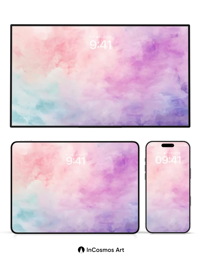 Ethereal Haze Wallpaper with Floating Color Veils