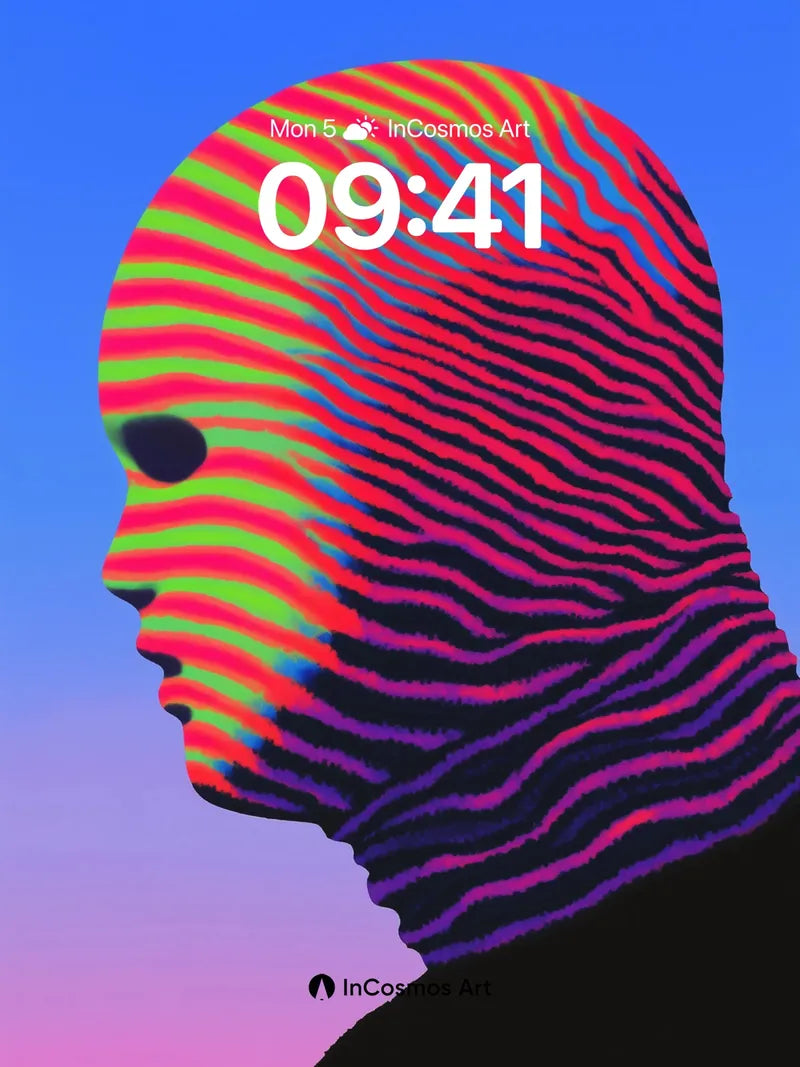 Neon Pulse Wallpaper with Fractal Skin