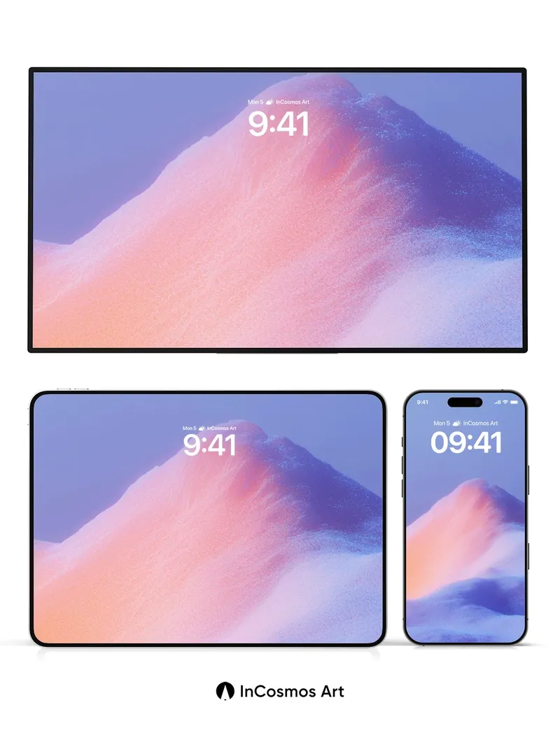 Serenity Dune Wallpaper with Aurora Hues