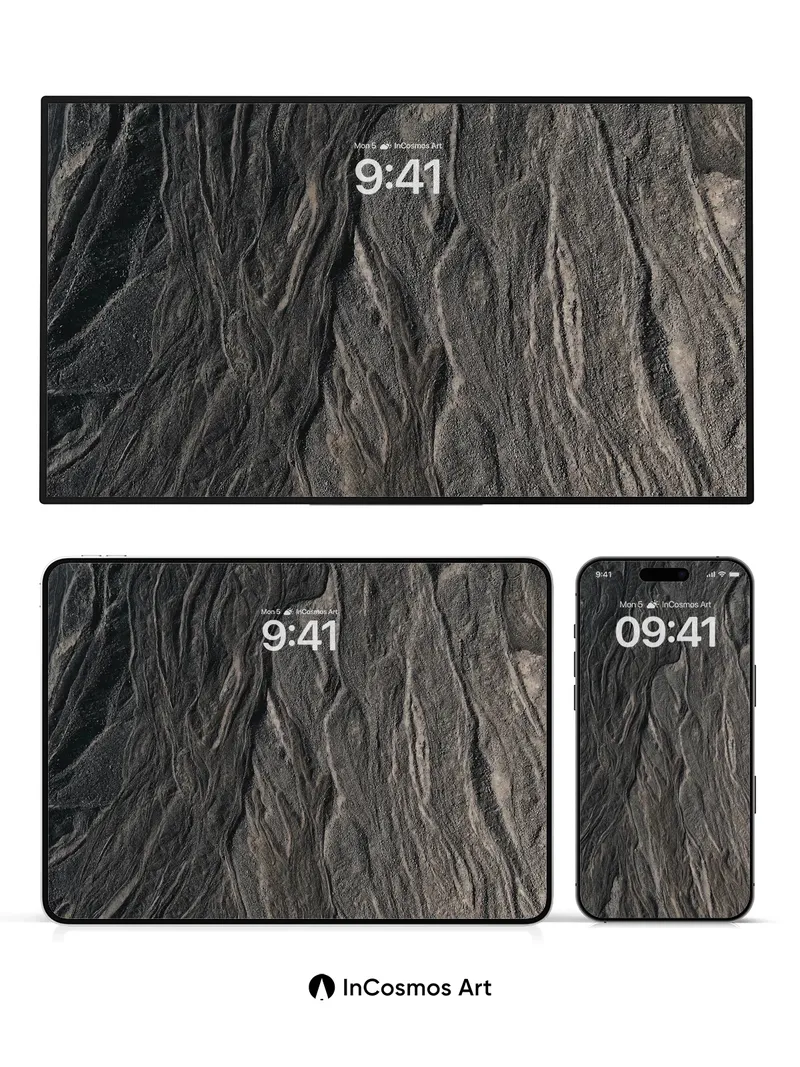 Obsidian Vein Wallpaper with Living Ridges