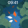 Tranquil Koi Pond Digital Background wallpaper for iPhone, iPad & Mac