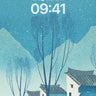 Serene Snowfall Village Winter Wallpaper wallpaper for iPhone, iPad & Mac