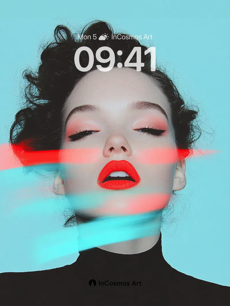 Neon Echo Wallpaper with Glitching Light