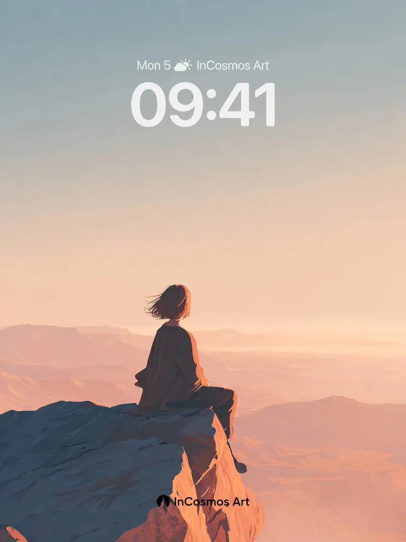 Serenity Summit Wallpaper with Distant Hues wallpaper for iPhone, iPad & Mac