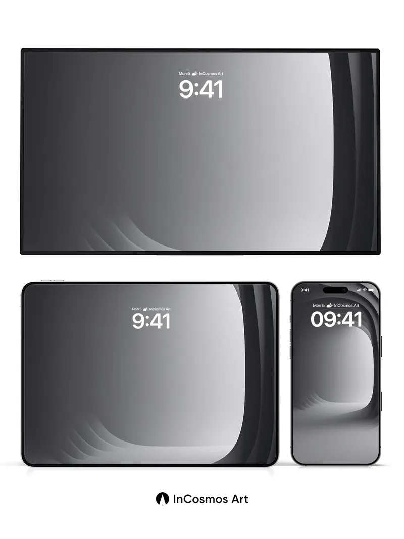 Silent Depth Wallpaper with Curved Shadows