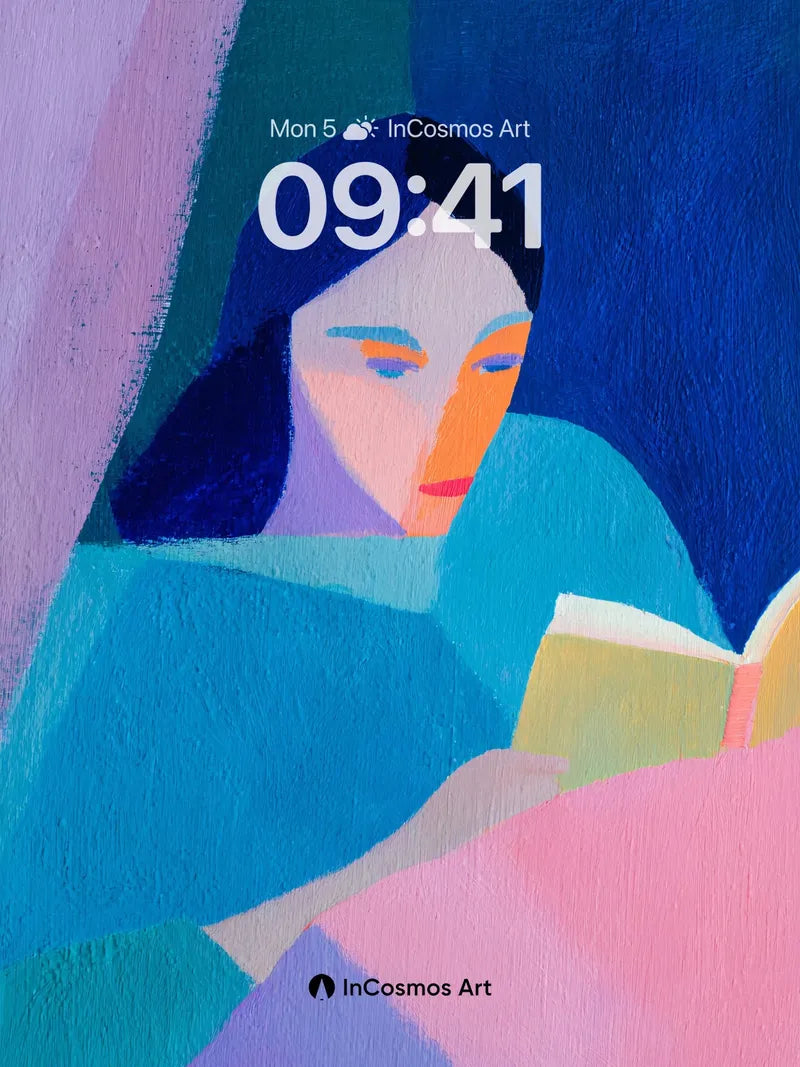 Serene Geometry Wallpaper with Reading Light wallpaper for iPhone, iPad & Mac