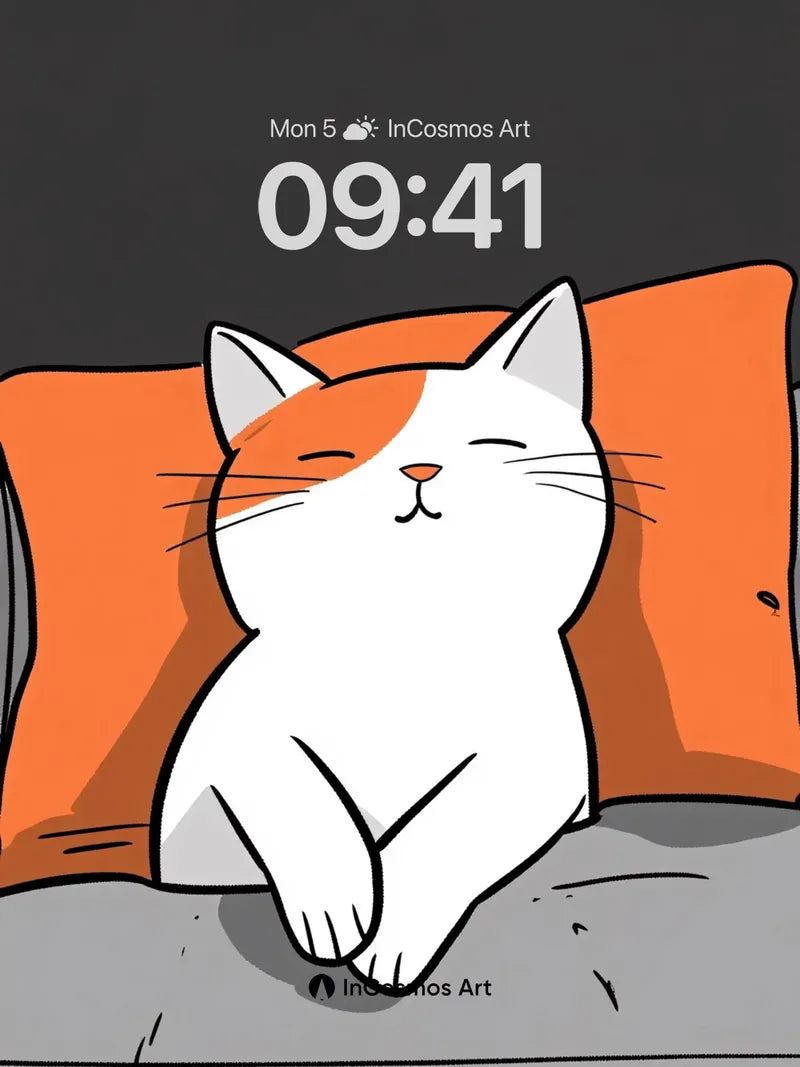 Serene Whisker Wallpaper with Orange Hush