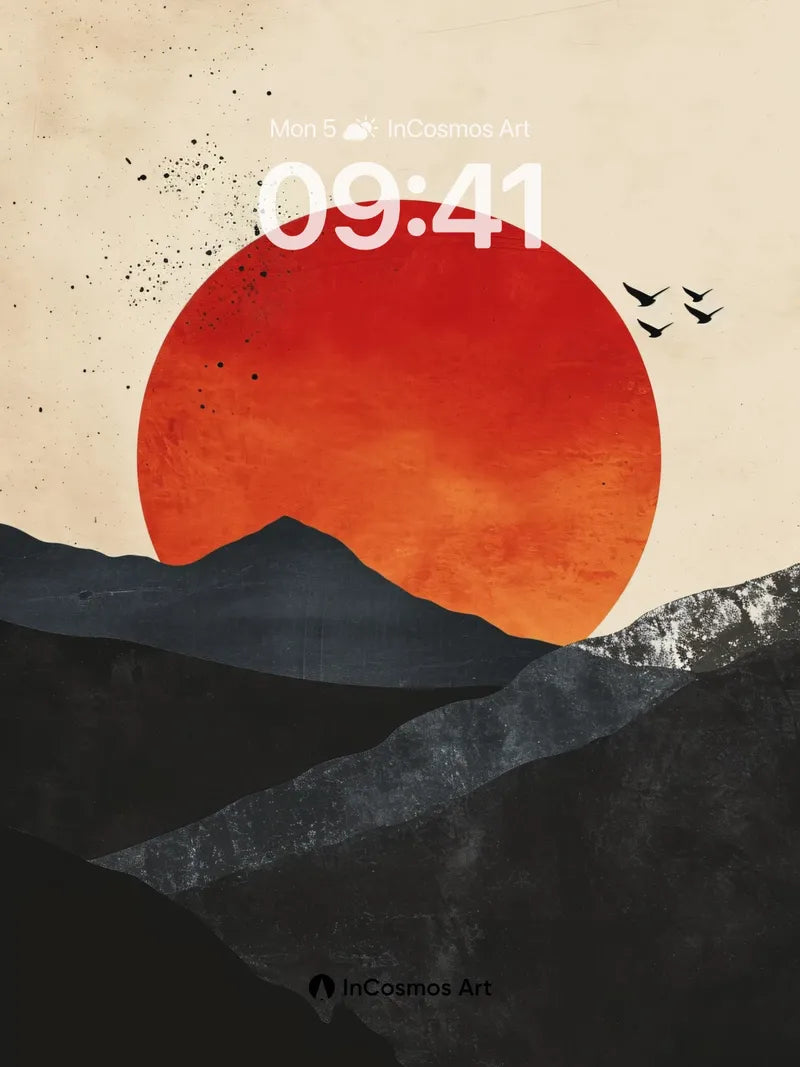 Serenity Sunset Wallpaper with Silent Birds