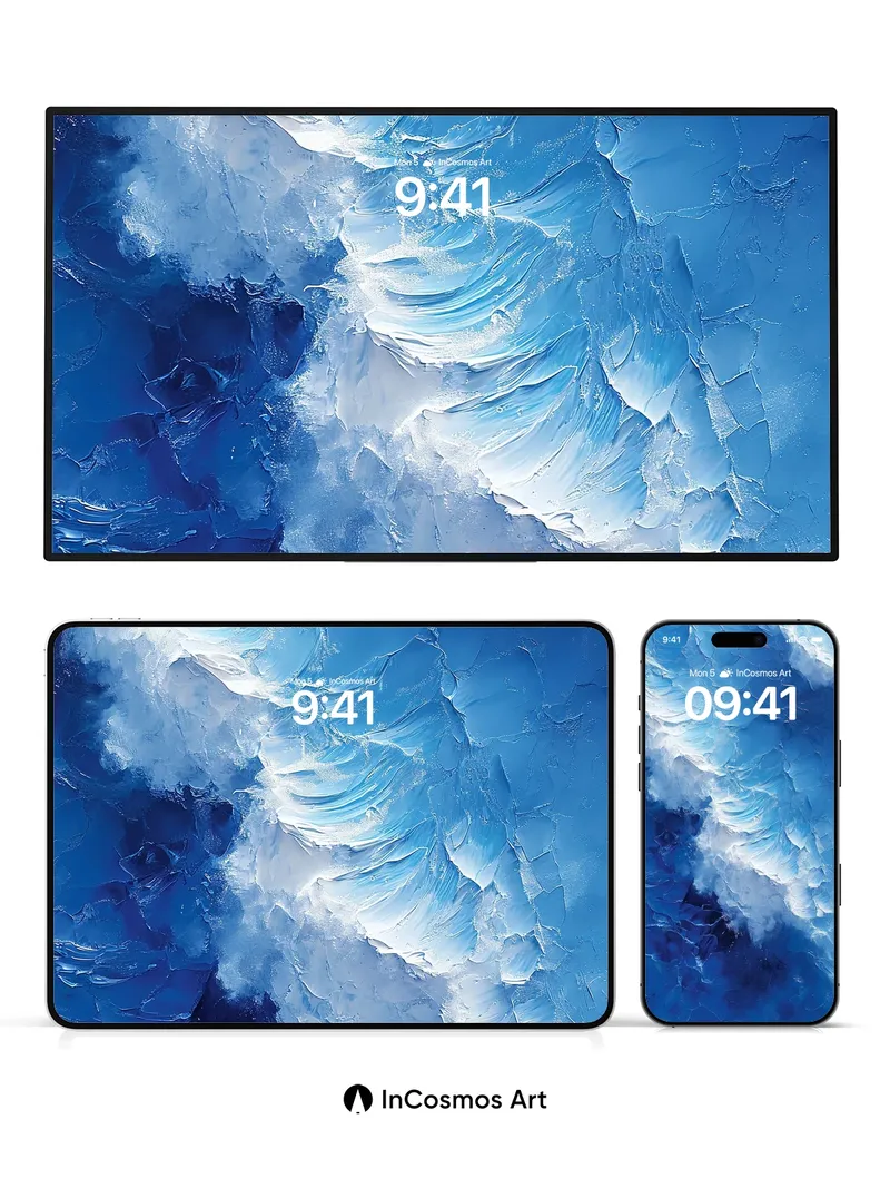 Frostborne Abyss Wallpaper with Shifting Ice Veins