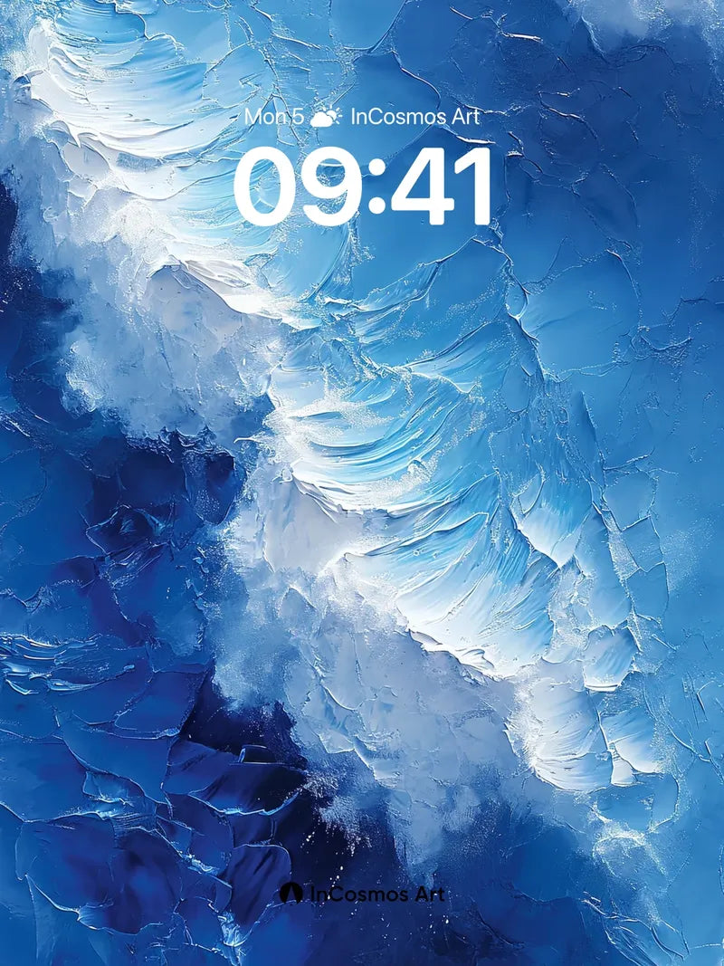 Frostborne Abyss Wallpaper with Shifting Ice Veins