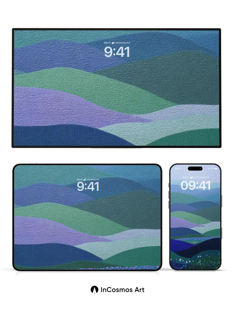 Serenity Wave Wallpaper with Field of Stars