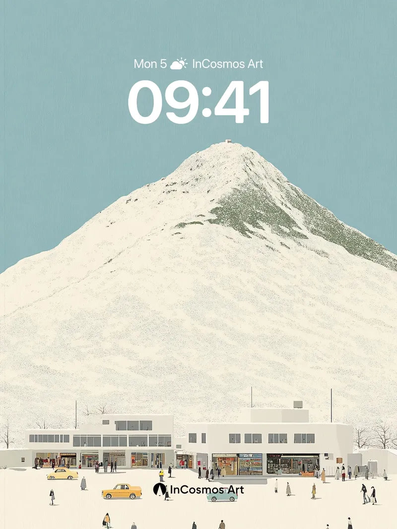 Silent Snowscape Wallpaper with Modern Retreat