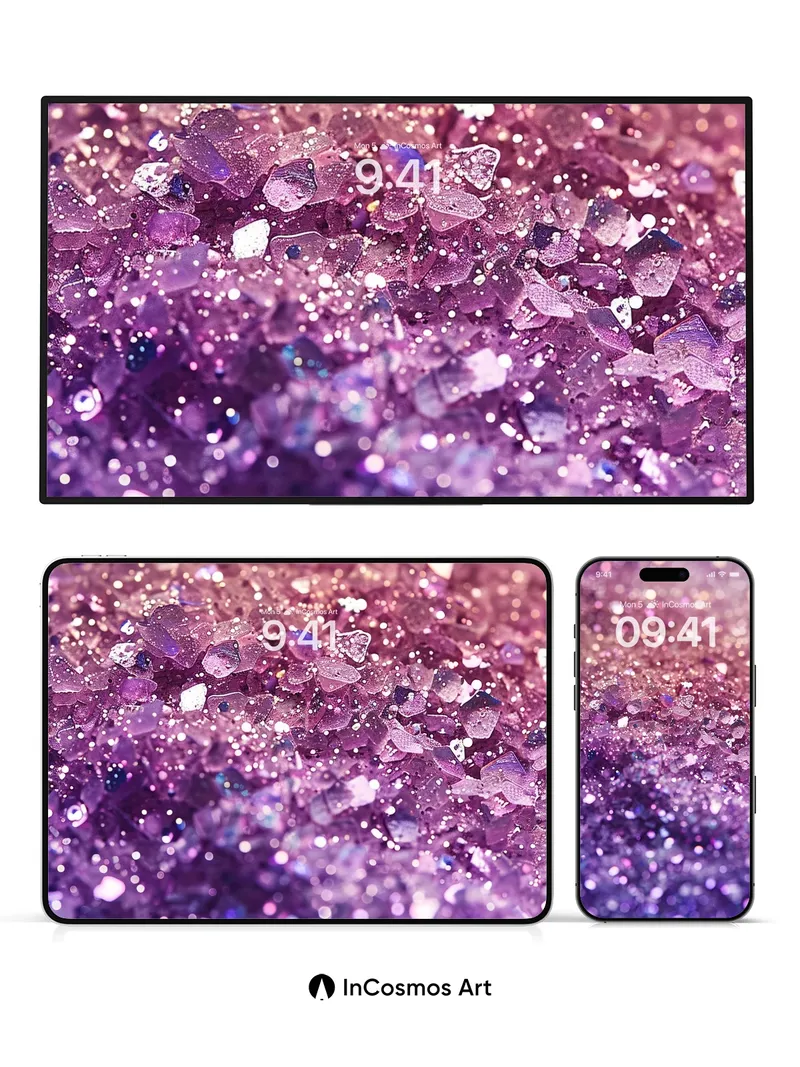 Luminous Crystal Dust Wallpaper with Ethereal Hues