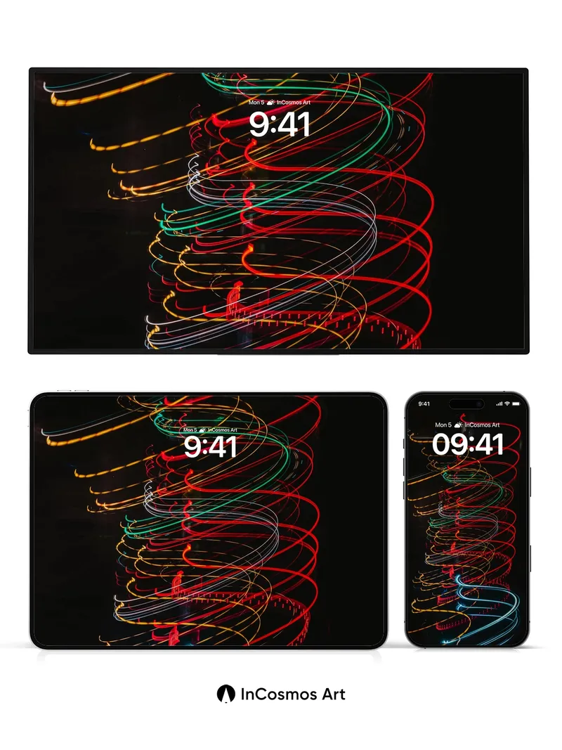 Electric Spiral Wallpaper with Neon Pulse