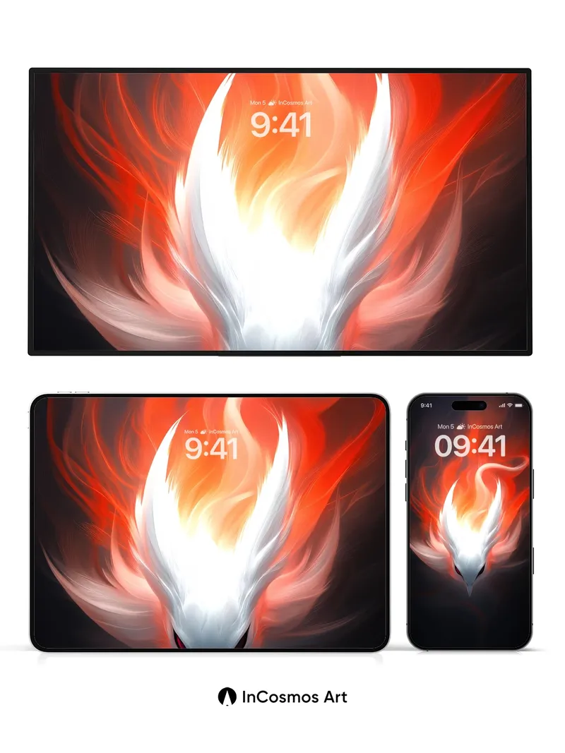 Blazing Phoenix Wallpaper with Ethereal Flame