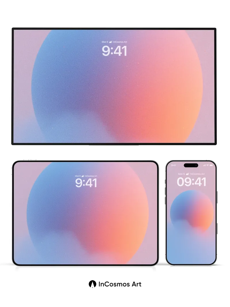 Serene Gradient Sphere Wallpaper with Ethereal Haze