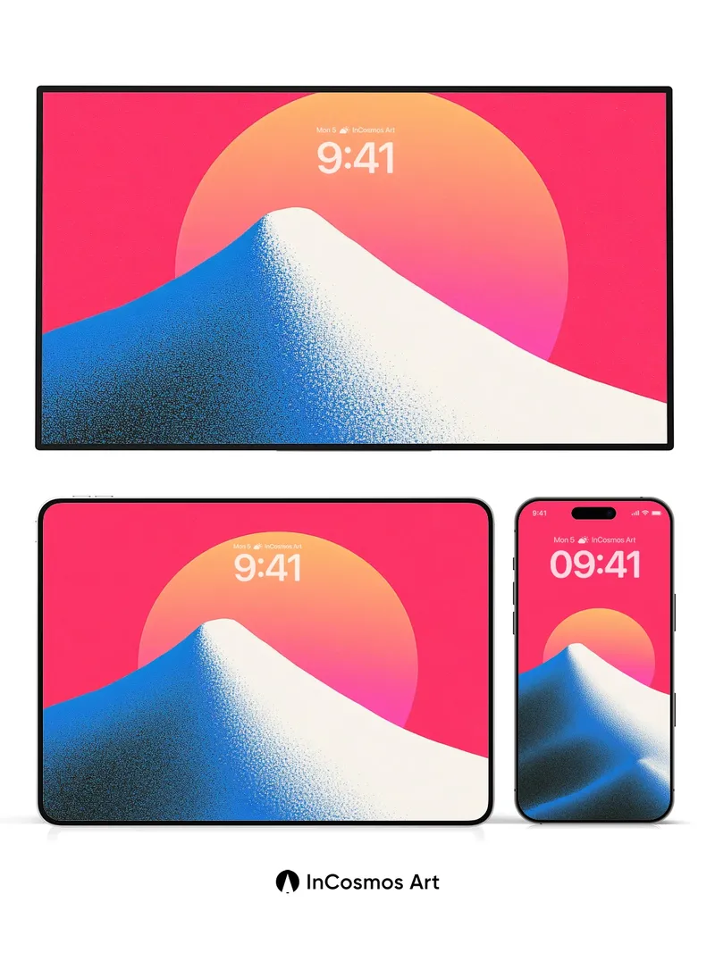 Crimson Horizon Wallpaper with Frozen Light