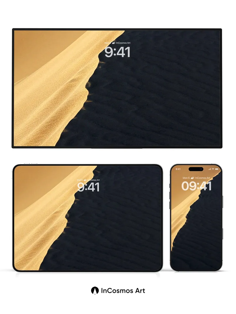 Golden Edge Wallpaper with Shadowed Dunes