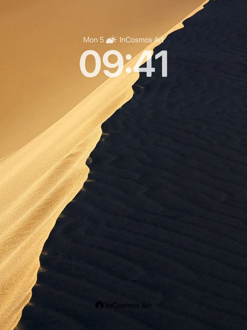 Golden Edge Wallpaper with Shadowed Dunes