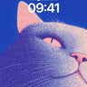 Serene Feline Gaze Wallpaper with Textured Hues wallpaper for iPhone, iPad & Mac