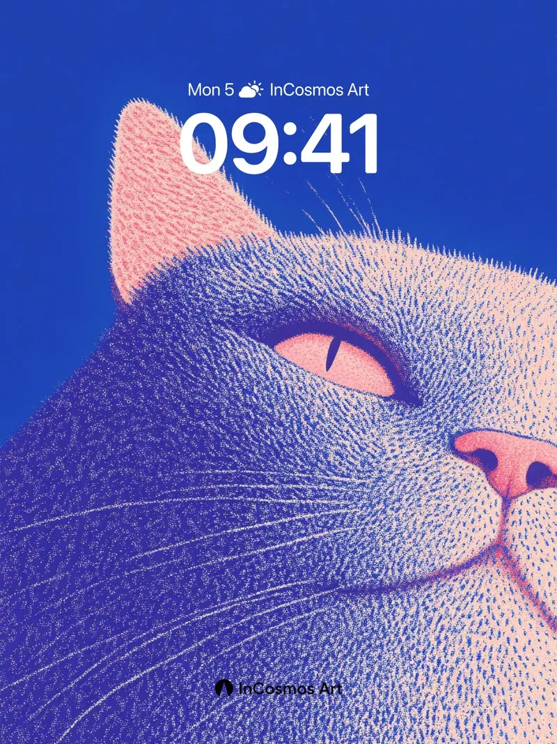 Serene Feline Gaze Wallpaper with Textured Hues wallpaper for iPhone, iPad & Mac