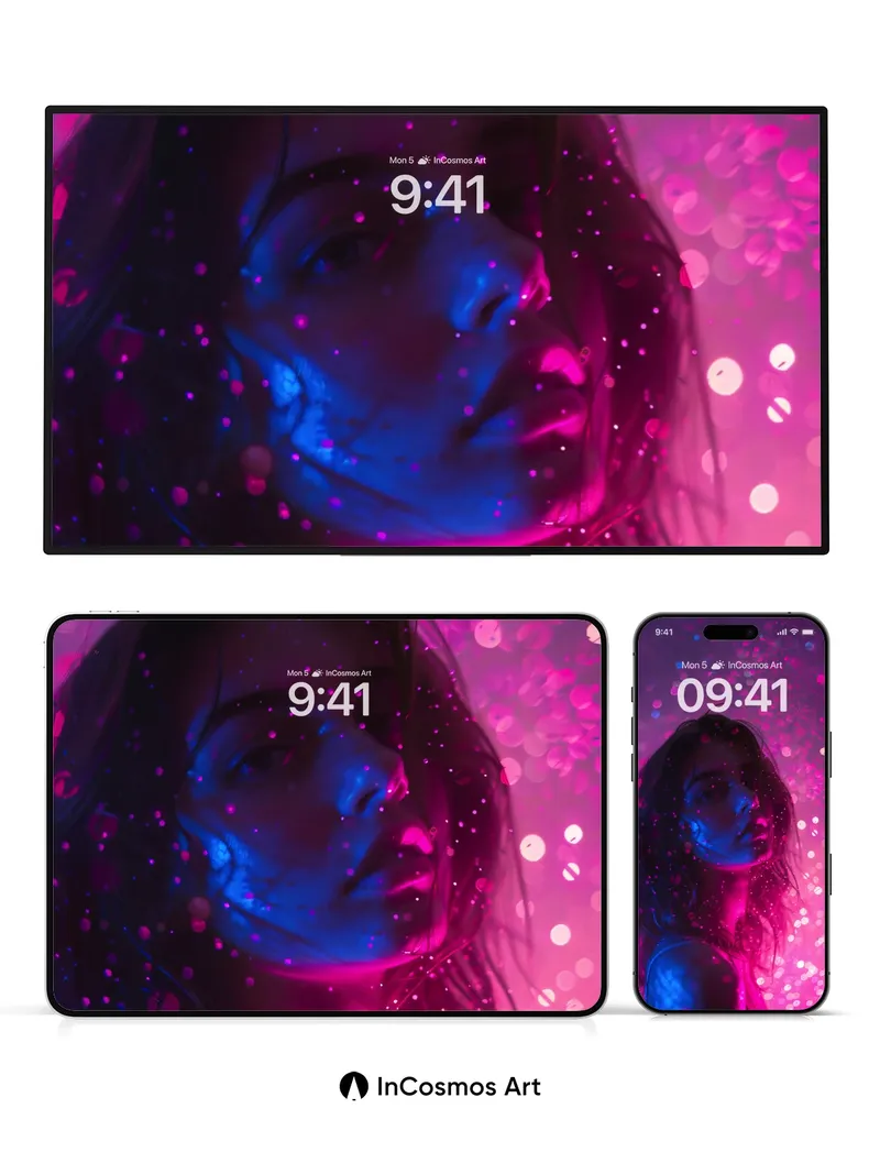 Neon Mirage Wallpaper with Cosmic Dust