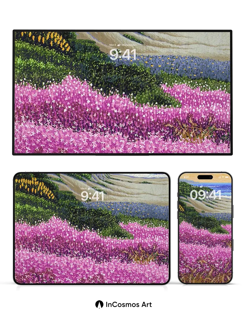 Serenity Bloom Wallpaper with Coastal Whispers