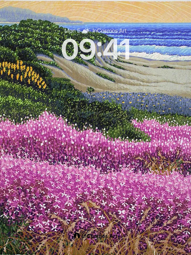 Serenity Bloom Wallpaper with Coastal Whispers