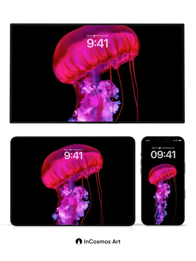 Luminous Depths Wallpaper with Bioluminescent Veils