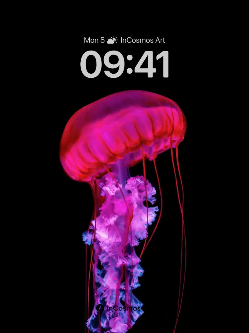 Luminous Depths Wallpaper with Bioluminescent Veils