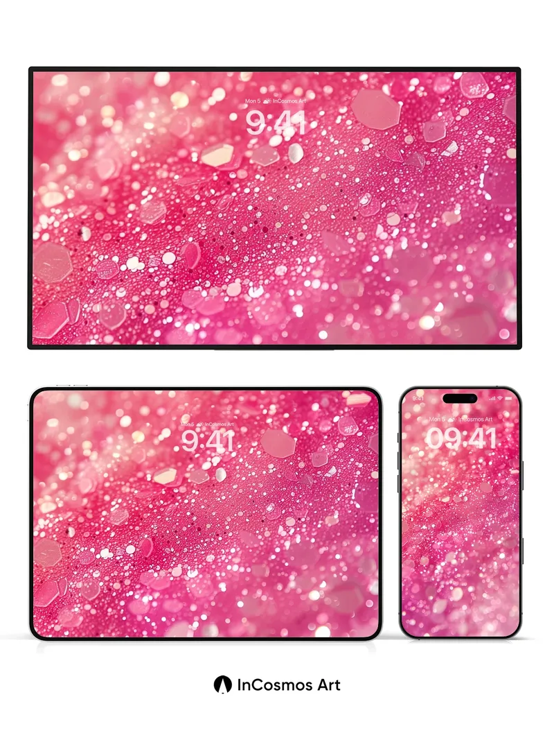 Sparkling Velvet Wallpaper with Floating Light