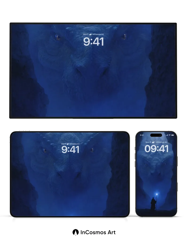 Frozen Gaze Wallpaper with Ice Dragon Majesty