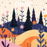 Whispering Pines Wallpaper with Starlit Canopy wallpaper for iPhone, iPad & Mac