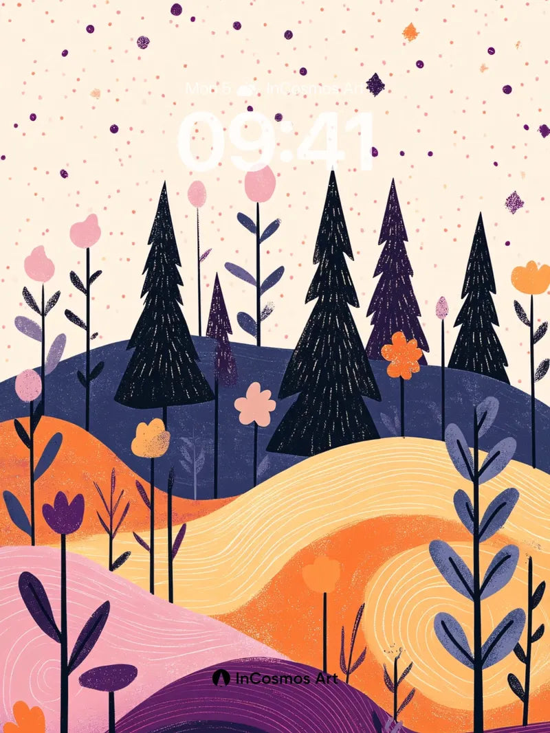 Whispering Pines Wallpaper with Starlit Canopy