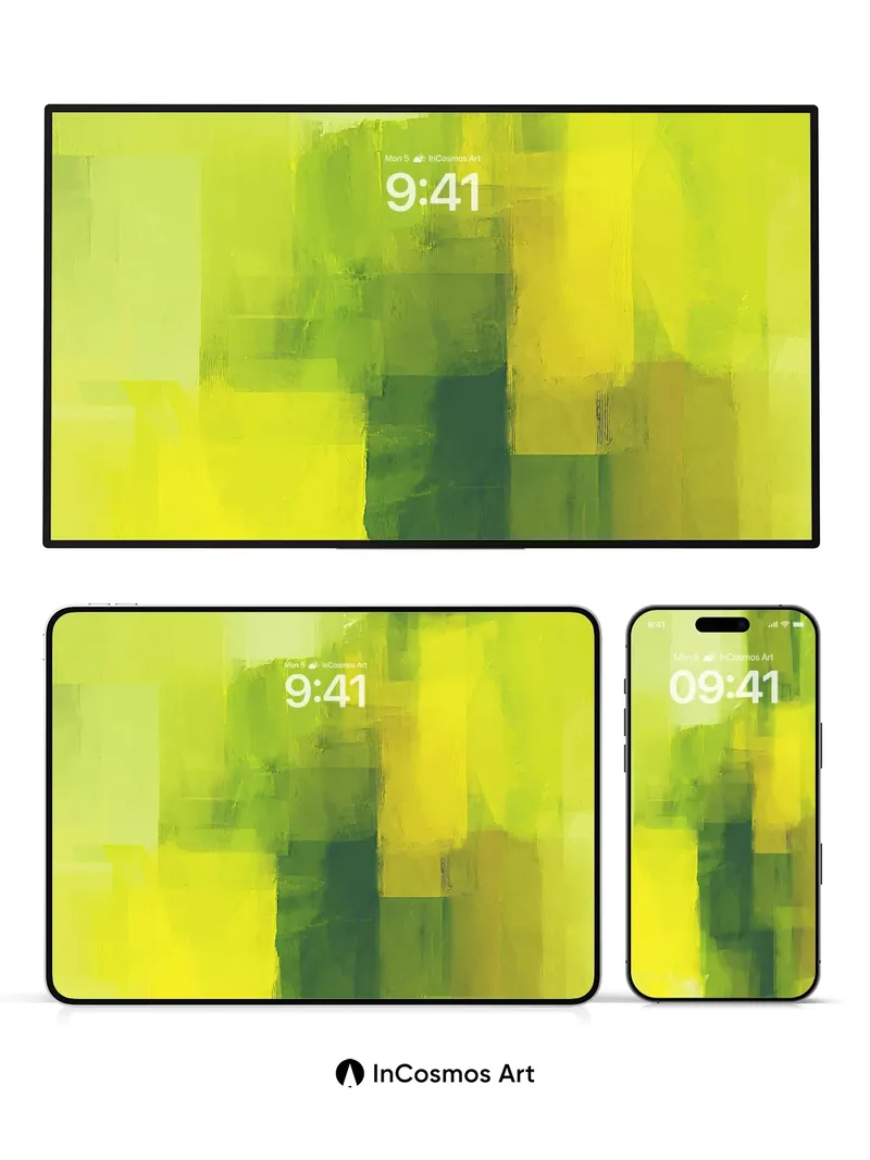 Luminous Veil Wallpaper with Verdant Strokes