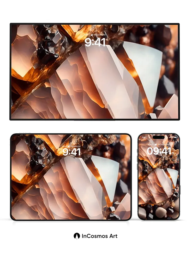 Amber Veil Wallpaper with Crystal Light