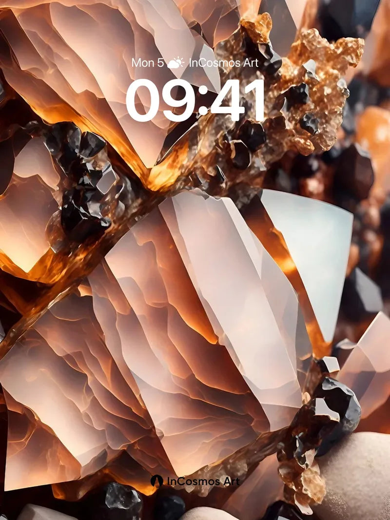 Amber Veil Wallpaper with Crystal Light