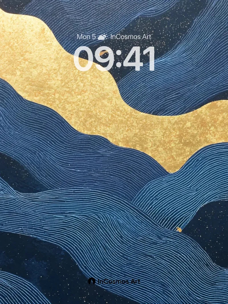 Golden Tide Wallpaper with Whispering Waves