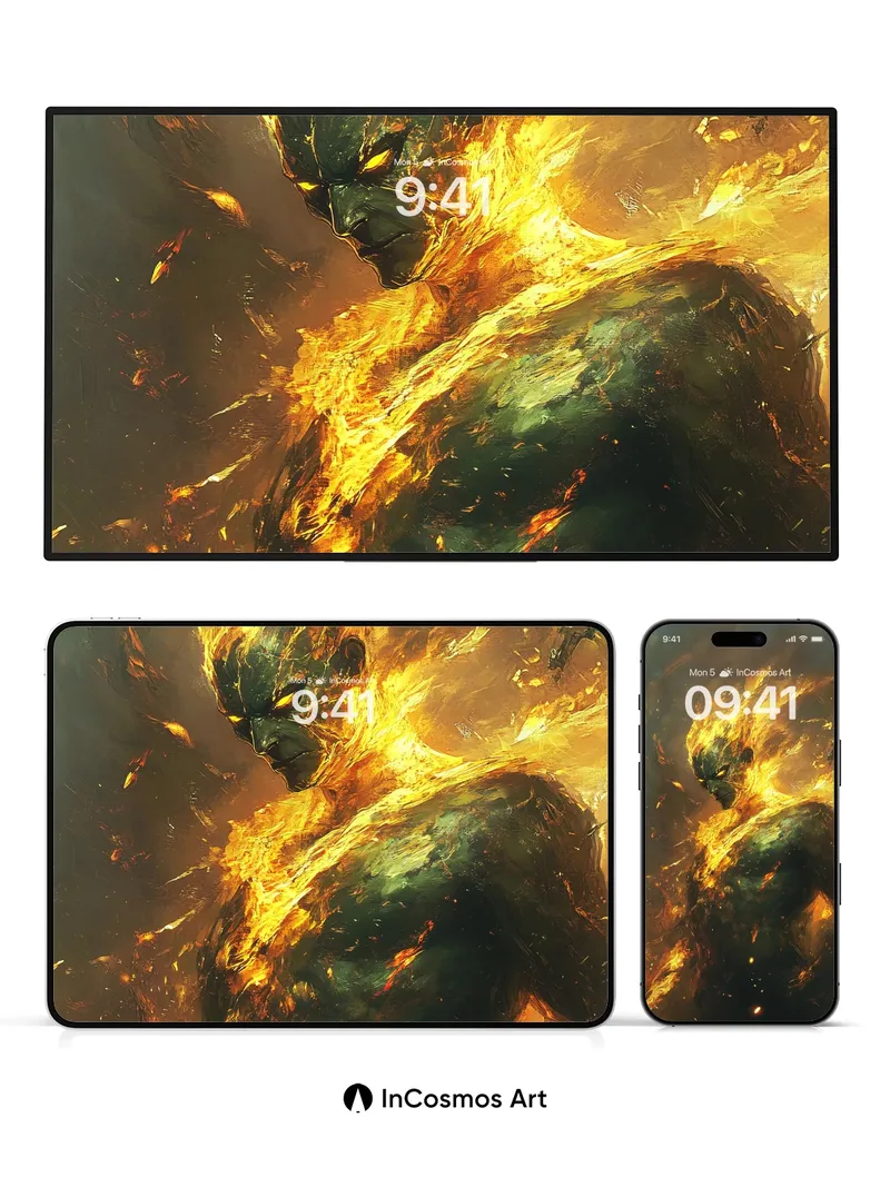 Incandescent Fury Wallpaper with Molten Skin