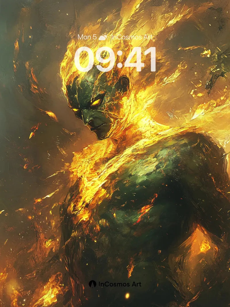 Incandescent Fury Wallpaper with Molten Skin