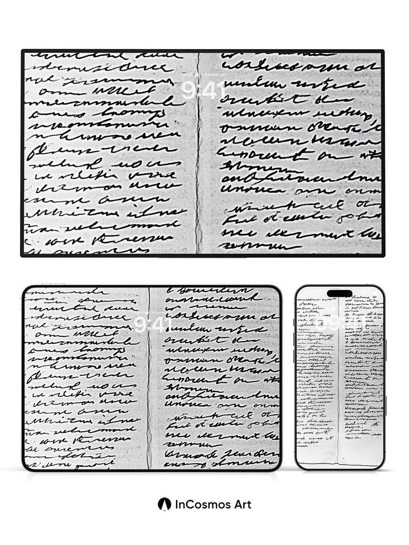 Whispered Script Wallpaper with Inked Memories