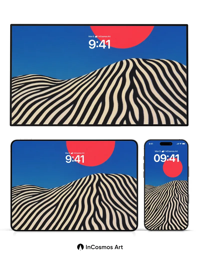 Desert Pulse Wallpaper with Zebra Stripes