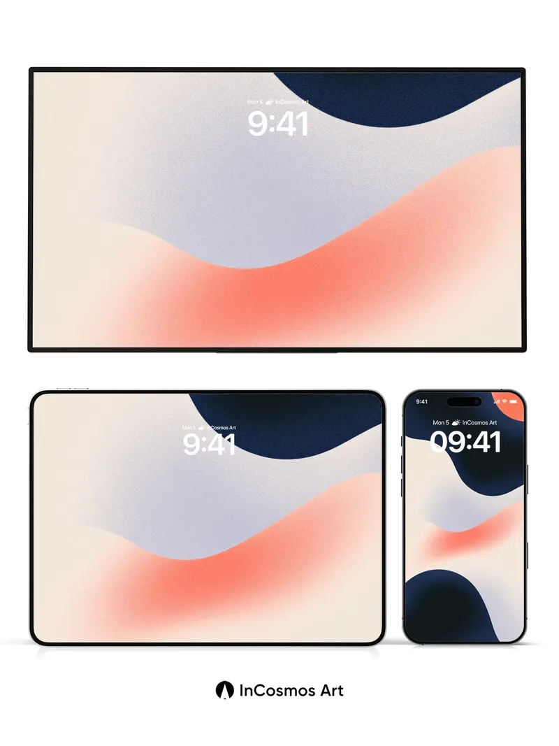 Velvet Drift Wallpaper with Coral Hues