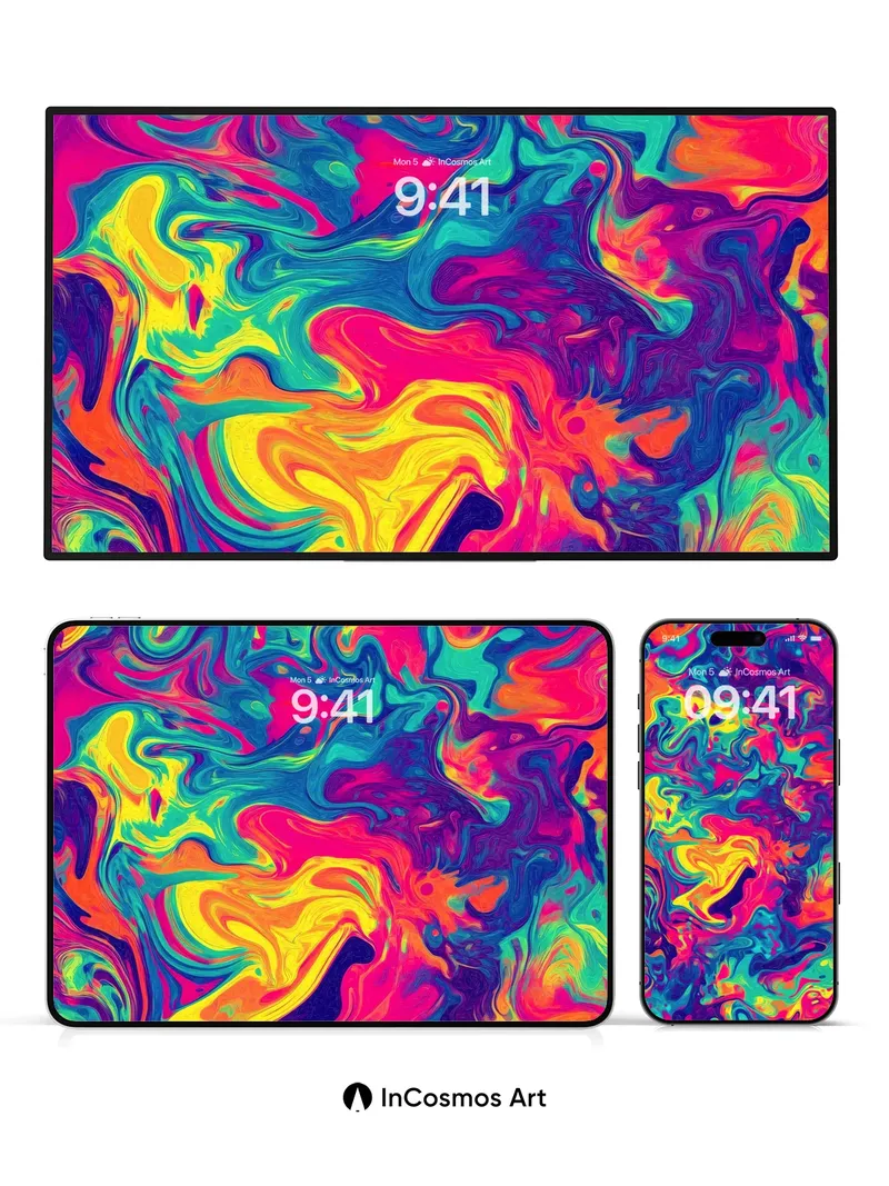 Electric Psychedelia Wallpaper with Swirling Chroma