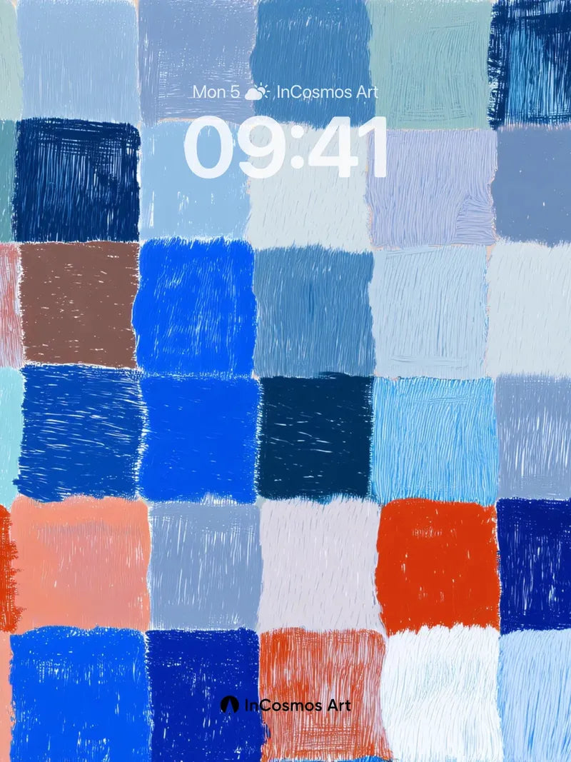 Soft Grid Harmony Wallpaper in Pastel Hues